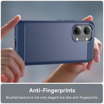 Xiaomi Redmi Turbo 5 Max/Poco X8 Pro Max Børstet TPU Cover - Karbonfiber - blå