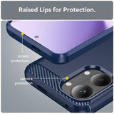 Xiaomi Redmi Turbo 5 Max/Poco X8 Pro Max Børstet TPU Cover - Karbonfiber - blå