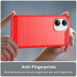 Xiaomi Redmi Turbo 5 Max/Poco X8 Pro Max Børstet TPU Cover - Karbonfiber - rød