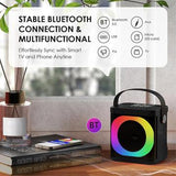 YS307 Home Karaoke Bluetooth-højttaler RGB-lyshøjttaler med 2 mikrofoner - sort