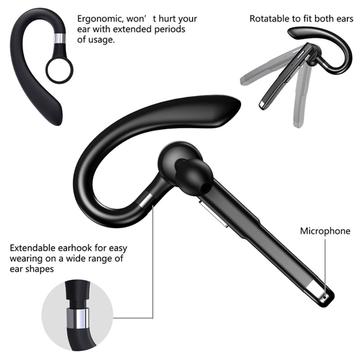 YYK-520 2nd Wireless Bluetooth 5.0 Single Ear Headset Car Earhook Business Earphone med opladningsetui