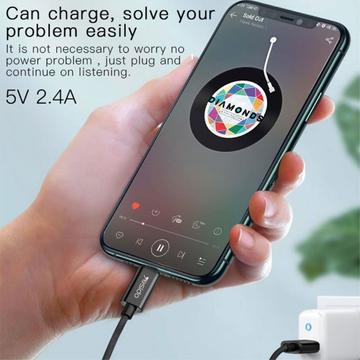 Yesido YAU18 2-i-1 Lightning AUX- og opladningskabel - 1.2m