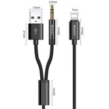 Yesido YAU18 2-i-1 Lightning AUX- og opladningskabel - 1.2m