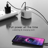 Yesido YAU18 2-i-1 Lightning AUX- og opladningskabel - 1.2m