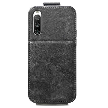 Lynlåslomme Sony Xperia 10 IV Vertikal Flip Cover - Sort