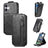iPhone 16 Plus Lynlåslomme Vertikal Flip Cover - Sort