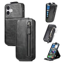 iPhone 16 Plus Lynlåslomme Vertikal Flip Cover - Sort