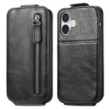 iPhone 16 Plus Lynlåslomme Vertikal Flip Cover - Sort