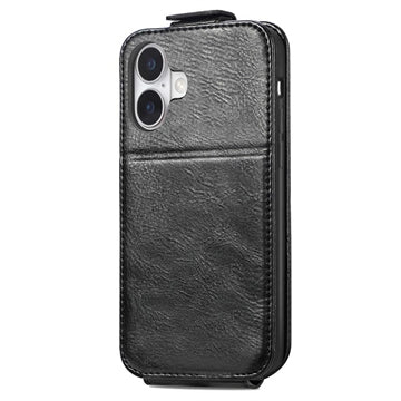 iPhone 16 Plus Lynlåslomme Vertikal Flip Cover - Sort