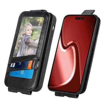 iPhone 16 Pro Lynlåslomme Vertikal Flip Cover - Sort