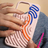 iPhone 11 DIY slangesilikone cover med farvede snore - lyserød