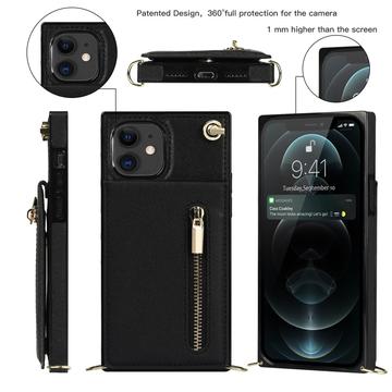 Mobilpung / Taske Cover med Snor til iPhone 11 - Sort