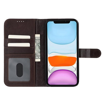 iPhone 11 MyTPhone CardMate MagSafe Læder Pung Cover med Kortholder, Stativ, 2x Skærmbeskyttelse - mørkebrun
