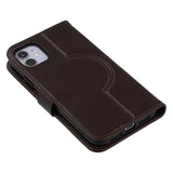 iPhone 11 MyTPhone CardMate MagSafe Læder Pung Cover med Kortholder, Stativ, 2x Skærmbeskyttelse - mørkebrun