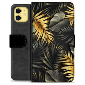 iPhone 11 Premium Flip Cover med Pung - Gyldne Blade