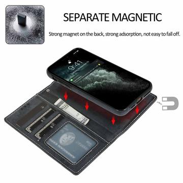 iPhone 11 Pro Max Vintage 2-i-1-pungetui med aftageligt låg - sort