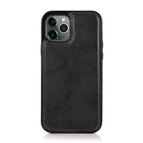 iPhone 11 Pro Max Vintage 2-i-1-pungetui med aftageligt låg - sort