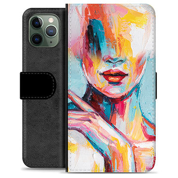 iPhone 11 Pro Premium Flip Cover med Pung - Abstrakt Portræt