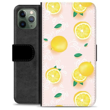 iPhone 11 Pro Premium Flip Cover med Pung - Citron Mønster
