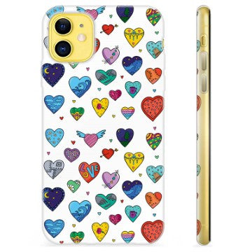 iPhone 11 TPU Cover - Hjerter