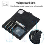 iPhone 11 Vintage 2-i-1 Etui M. Aftageligt Cover - sort