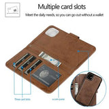 iPhone 11 Vintage 2-i-1 Etui M. Aftageligt Cover - brun