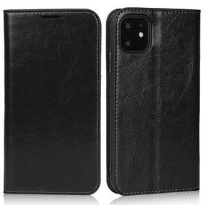 iPhone 11 Læderpung med Stativ - Sort