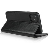 iPhone 11 Læderpung med Stativ - Sort