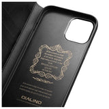 Qialino Classic iPhone 12/12 Pro Læderpung - Sort