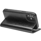 Qialino Classic iPhone 12/12 Pro Læderpung - Sort
