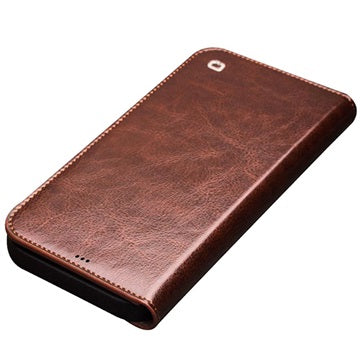 Qialino Classic iPhone 12/12 Pro Læderpung - Brun