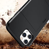 iPhone 12/12 Pro Hybrid Cover med Glidende Kortslot - Rødguld