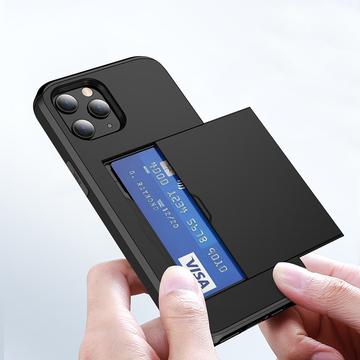 iPhone 12/12 Pro Hybrid Cover med Glidende Kortslot - Rødguld