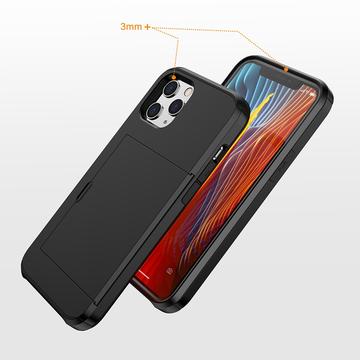 iPhone 12/12 Pro Hybrid Cover med Glidende Kortslot - Rødguld