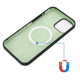 iPhone 12 Mini Liquid Silikone Cover - MagSafe Kompatibel - Mørkegrøn