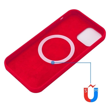 iPhone 12 Mini Liquid Silikone Cover - MagSafe Kompatibel - Rød