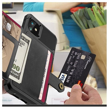 iPhone 12 Mini TPU Cover med Kortholder - Sort