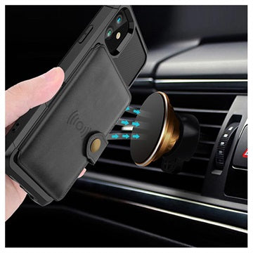 iPhone 12 Mini TPU Cover med Kortholder - Sort