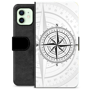 iPhone 12 Premium Flip Cover med Pung - Kompas