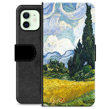 iPhone 12 Premium Flip Cover med Pung - Cypres Træer