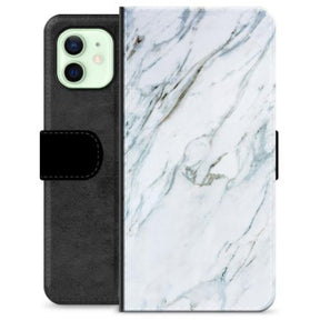 iPhone 12 Premium Flip Cover med Pung - Marmor