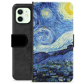 iPhone 12 Premium Flip Cover med Pung - Nattehimmel