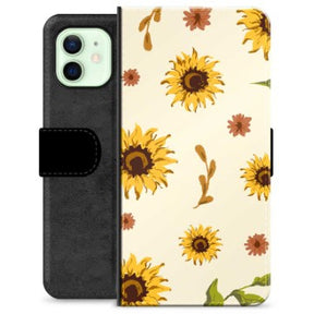 iPhone 12 Premium Flip Cover med Pung - Solsikke