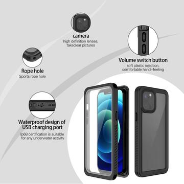 iPhone 12 Pro Active Series IP68 Vandtæt Taske - Sort