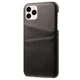 iPhone 12/12 Pro KSQ Belagt Plastikcover med Kortlommer - Sort