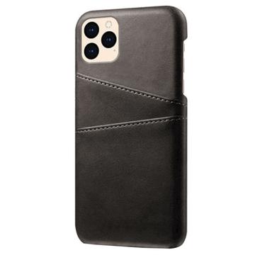 iPhone 12/12 Pro KSQ Belagt Plastikcover med Kortlommer - Sort