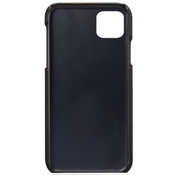 iPhone 12/12 Pro KSQ Belagt Plastikcover med Kortlommer - Sort
