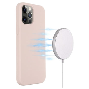 iPhone 12/12 Pro Liquid Silikone Cover - MagSafe Kompatibel - Pink
