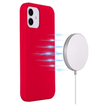 iPhone 12/12 Pro Liquid Silikone Cover - MagSafe Kompatibel - Rød