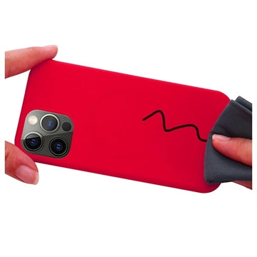 iPhone 12/12 Pro Liquid Silikone Cover - MagSafe Kompatibel - Rød